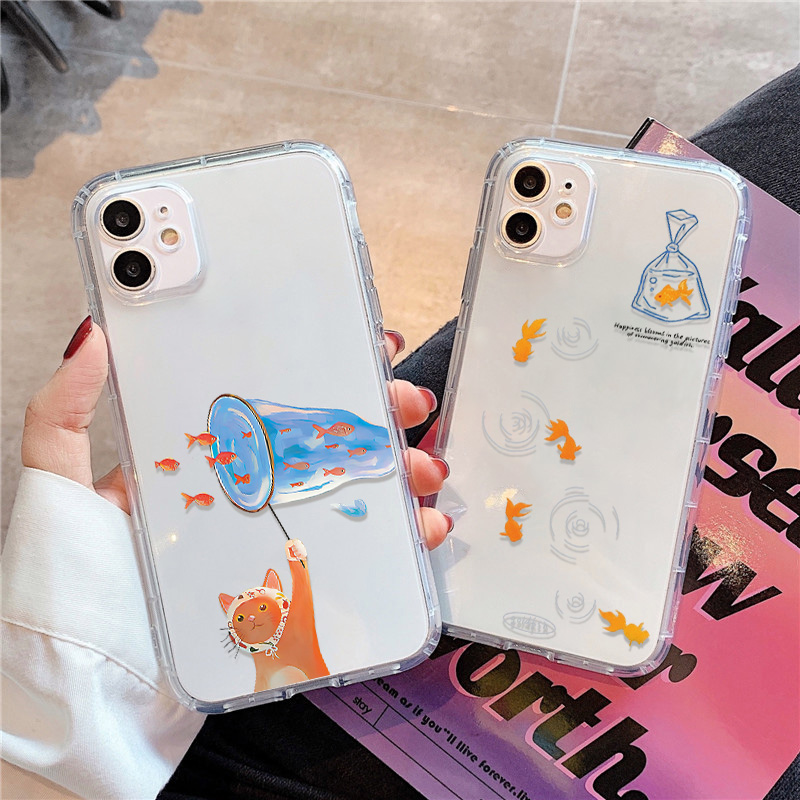Apple Iphone 15 - Прозрачный чехол для телефона Lovely Fishes