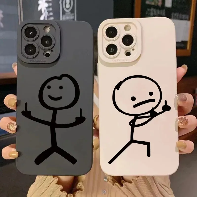 Apple Iphone 15 - Милый мультяшный матовый силиконовый чехол-накладка для